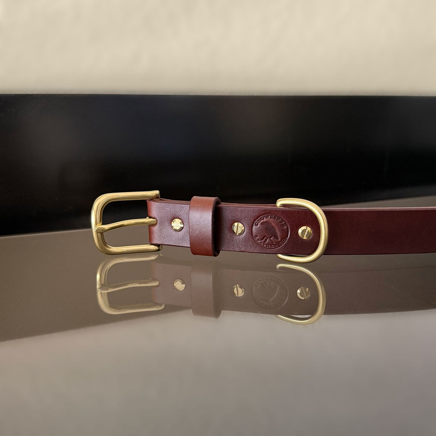 Dog Collar — Hickory with Brass hardware