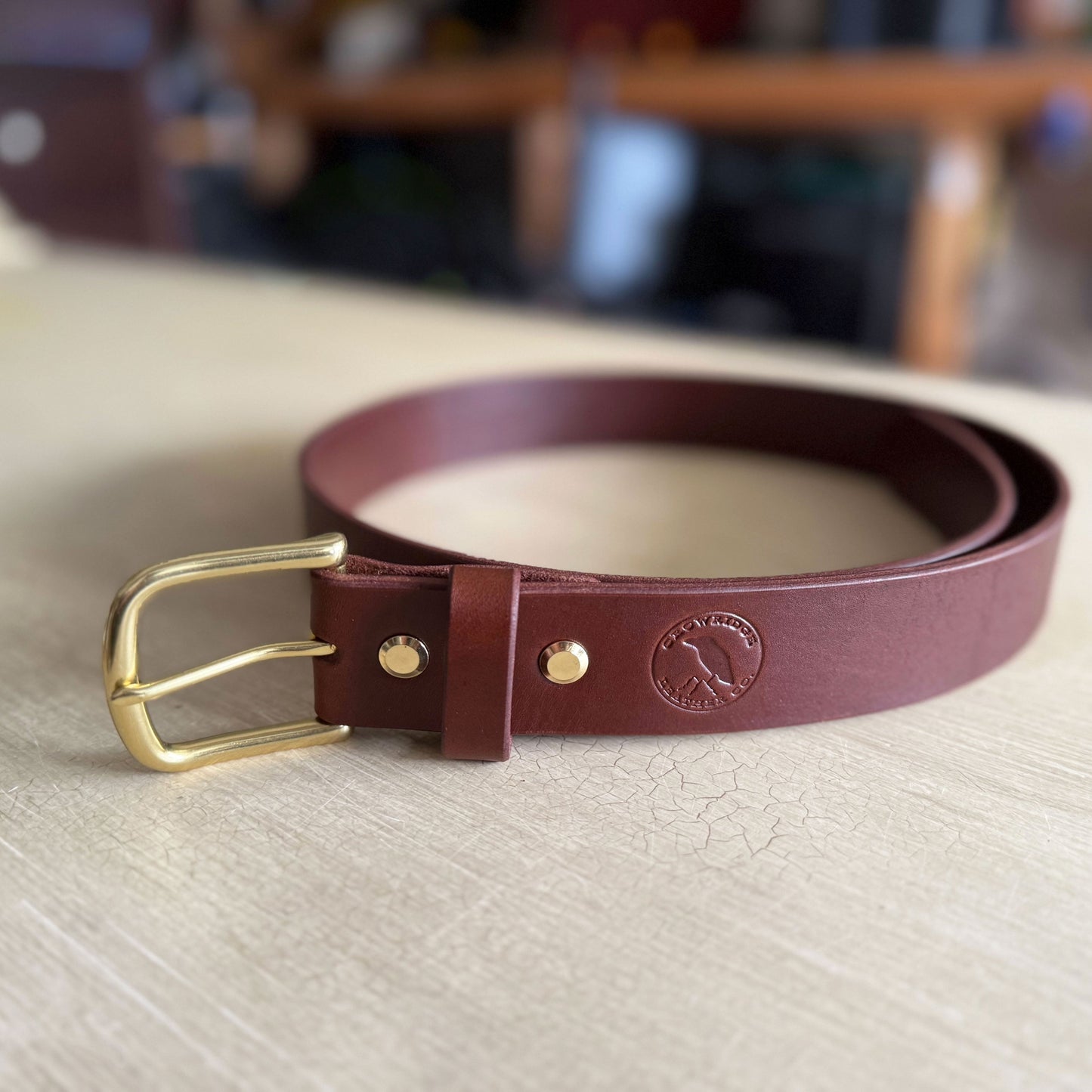 Hickory belt with Brass hardware