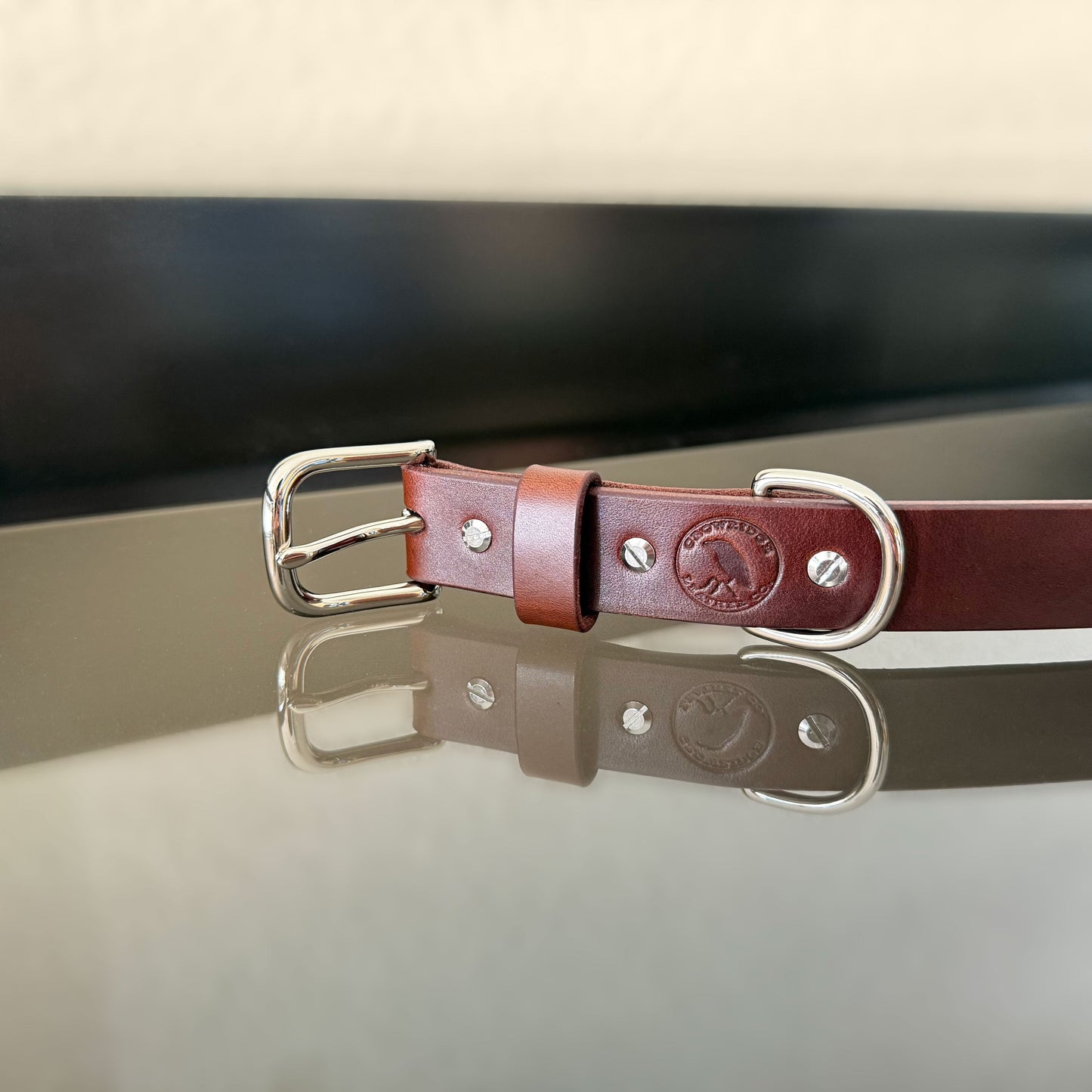 Dog Collar — Hickory with Silver hardware