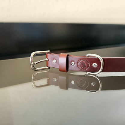 Dog Collar — Hickory with Silver hardware