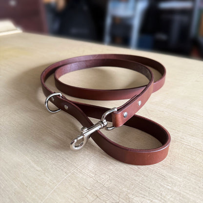 Dog Leash — Hickory with Silver hardware